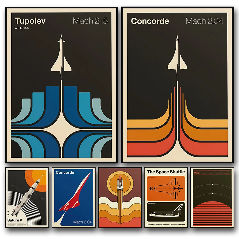 Star Map Poster - Minimalist Iconic Aviation Supersonic 2.04 Jet