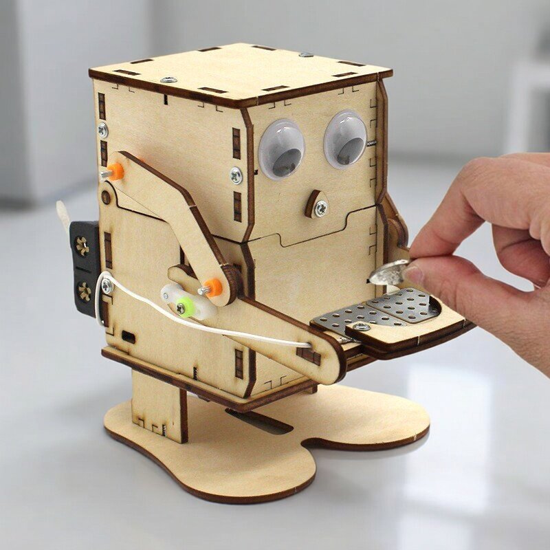 Wooden Assemble DIY Robot Eati - مراجعة Science Project Diy وسعره