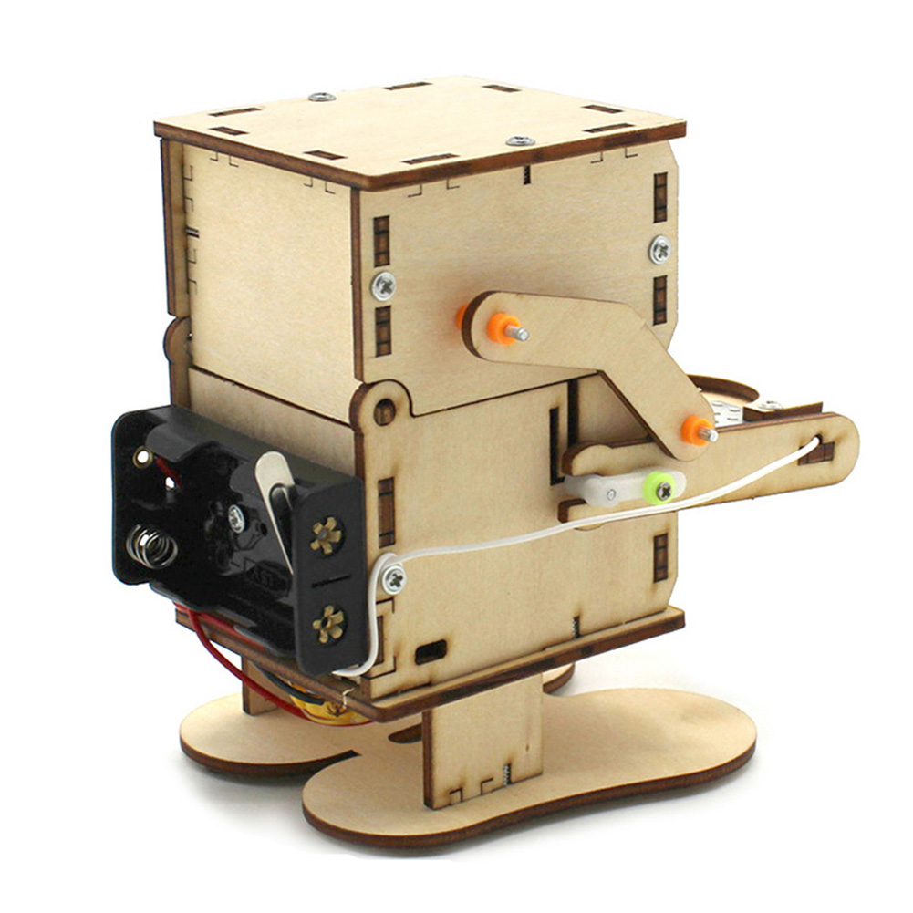Wooden Assemble DIY Robot Eati - مراجعة Science Project Diy وسعره