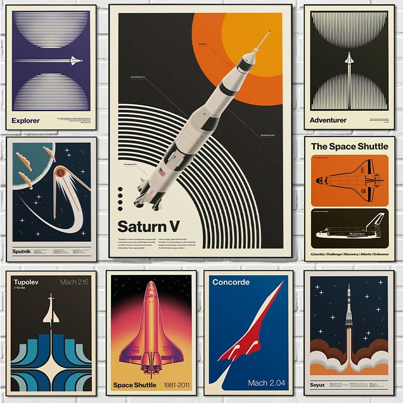 Retro Abstract Space Shuttle S - مراجعة Star Map Poster وسعره