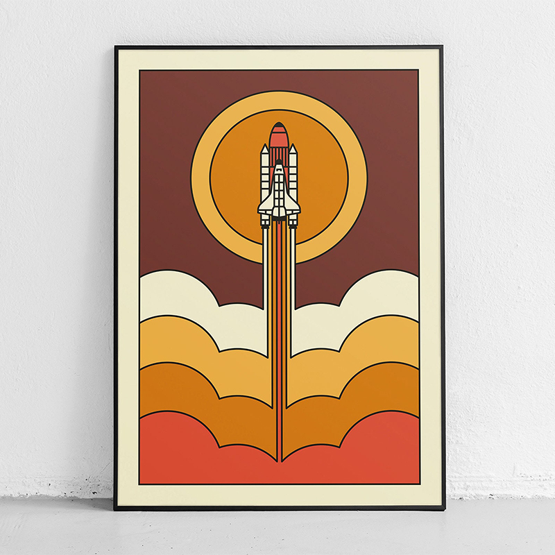 Retro Abstract Space Shuttle S - مراجعة Star Map Poster وسعره