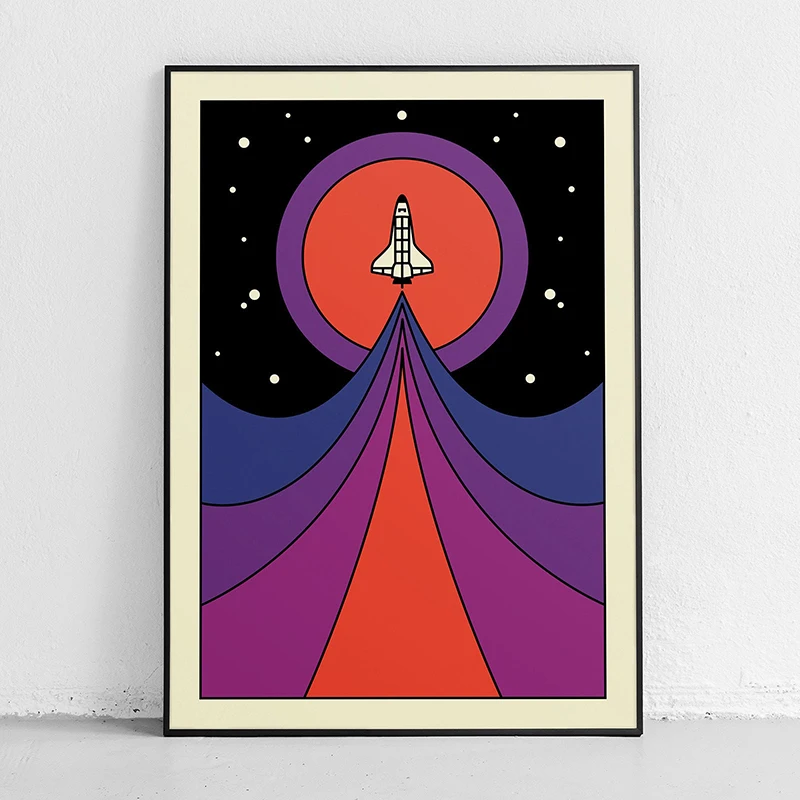Retro Abstract Space Shuttle S - مراجعة Star Map Poster وسعره