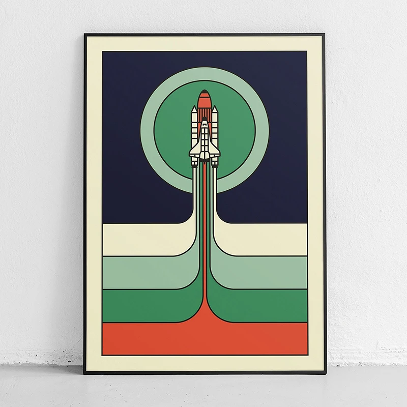 Retro Abstract Space Shuttle S - مراجعة Star Map Poster وسعره