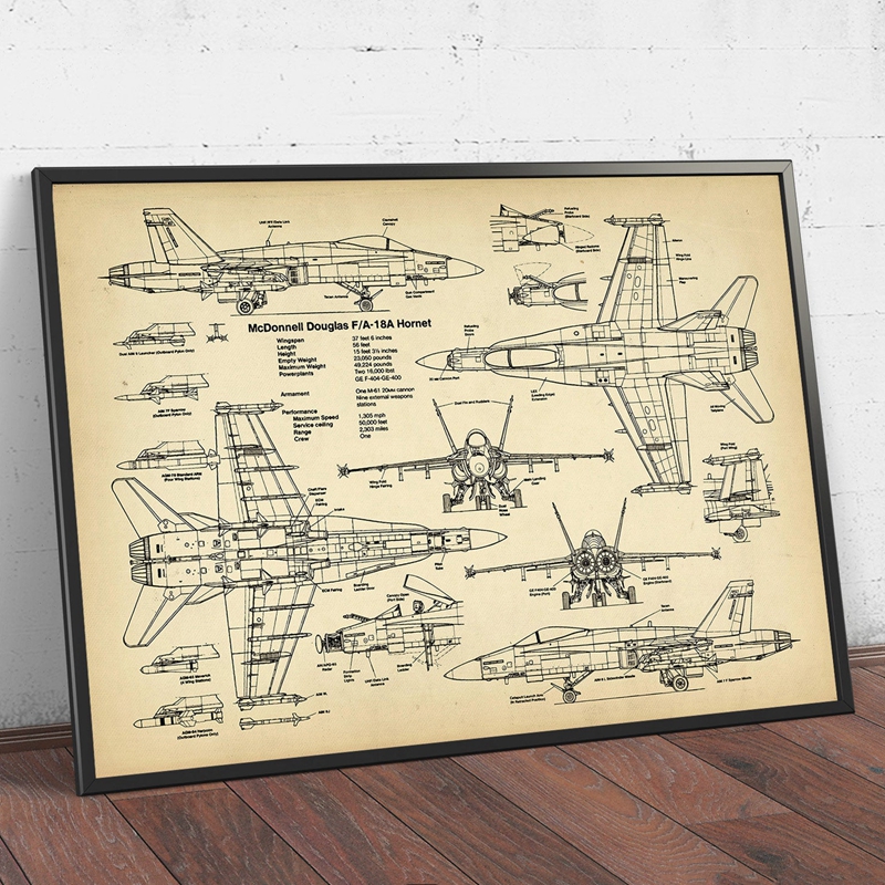 Air Force Plane F18 Hornet Pat - مراجعة Star Map Poster وسعره