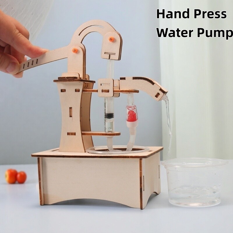Wooden DIY Hand Pump Well Mode - مراجعة Science Project Diy وسعره
