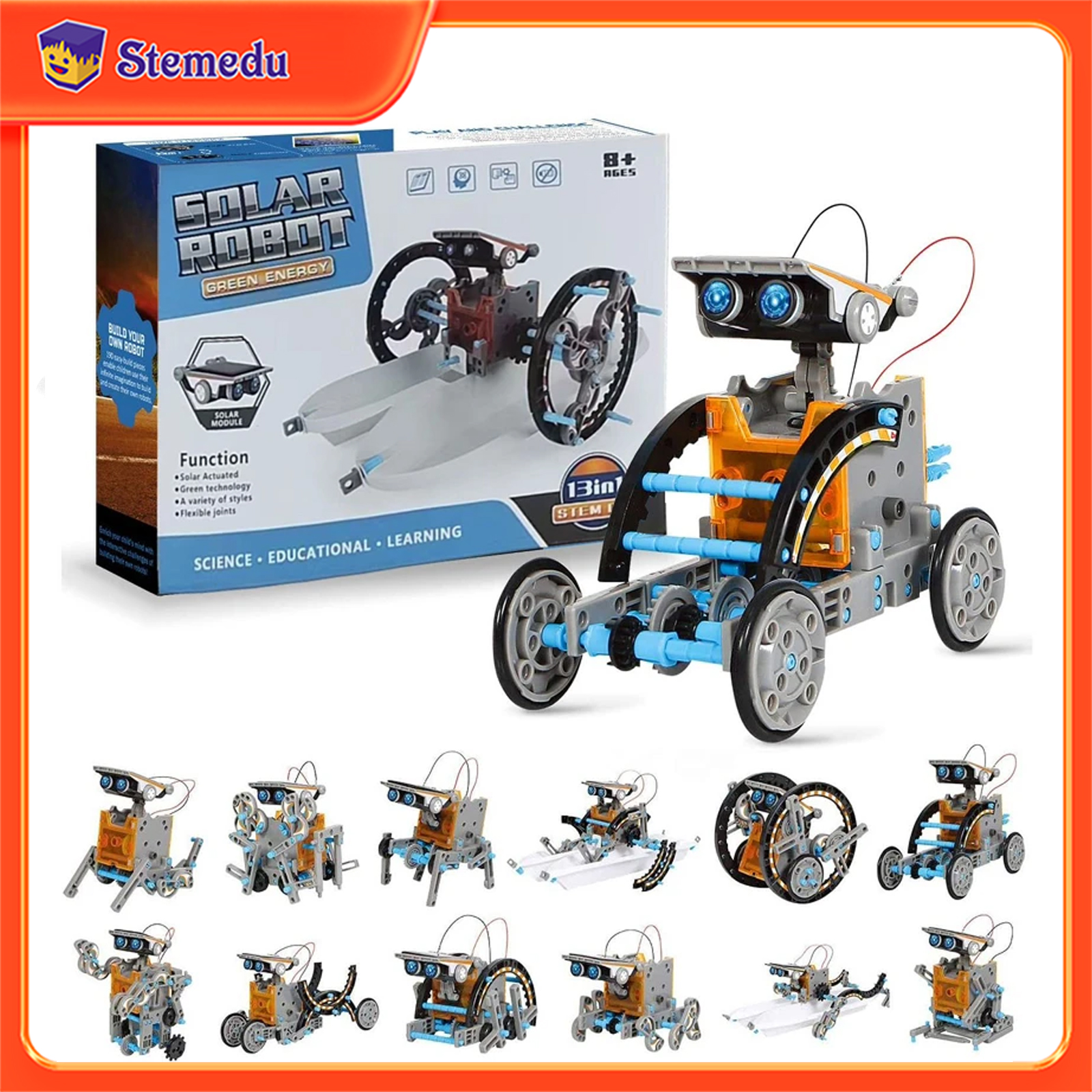 13 in 1 Solar Powered Robot Sc - مراجعة Science Project Diy وسعره