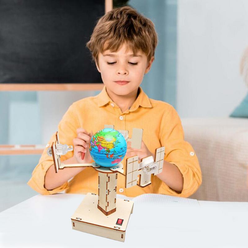 Wooden Satellite Model Making  - مراجعة Science Project Toys Making وسعره