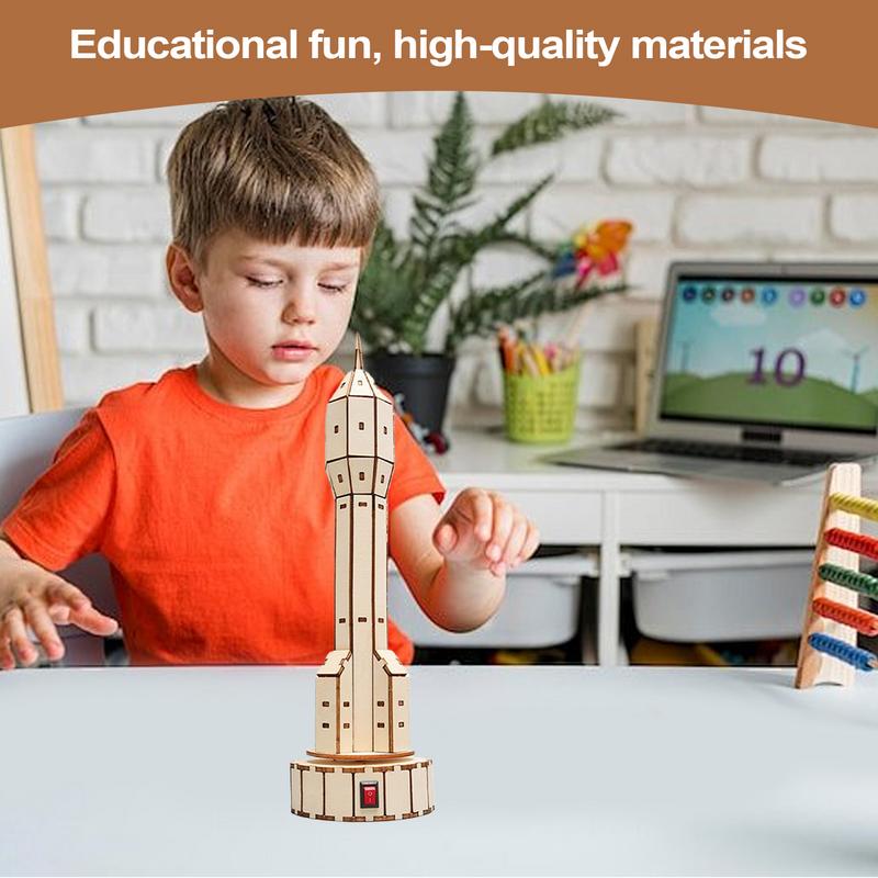 Wooden Satellite Model Making  - مراجعة Science Project Toys Making وسعره